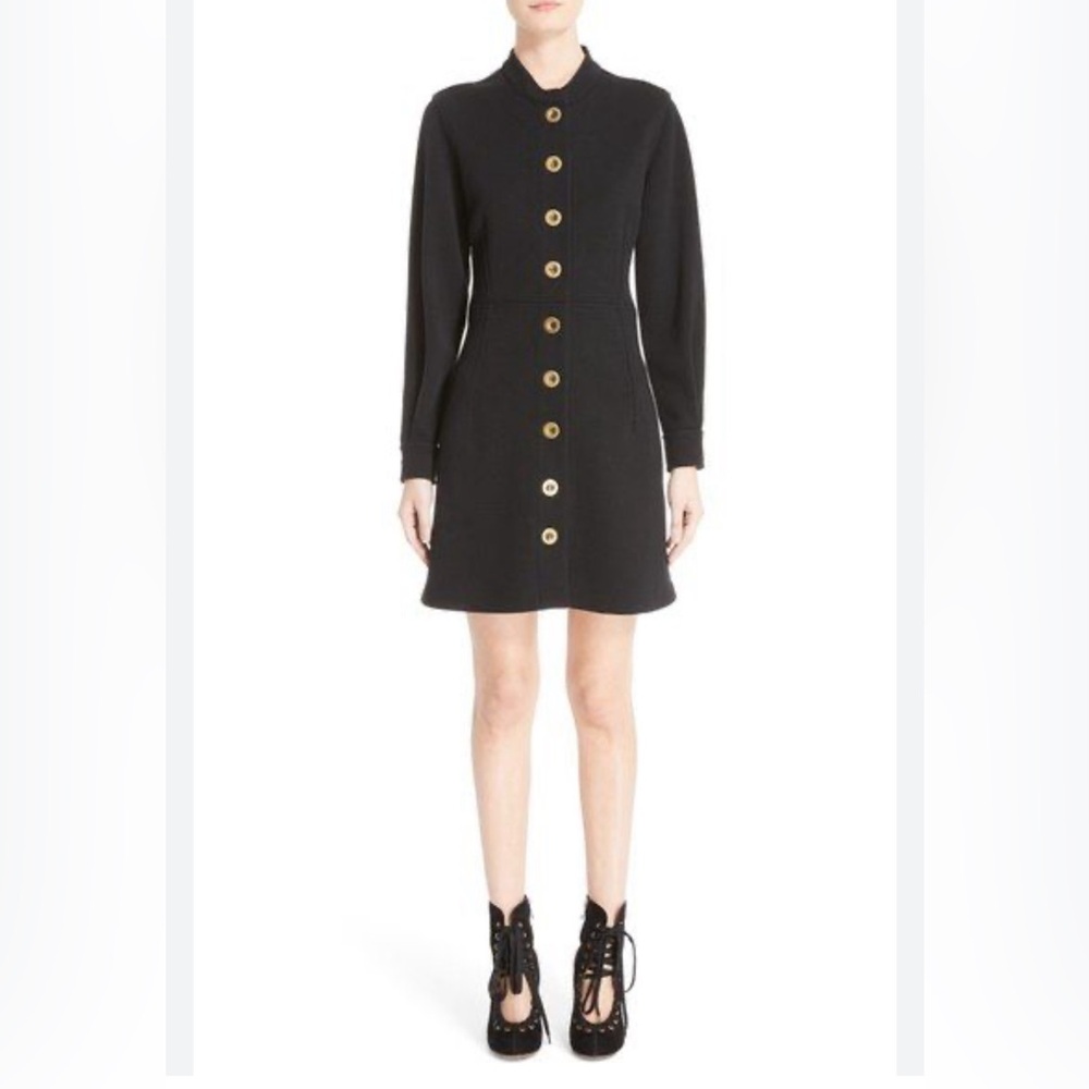 Women's Black Button-Front Knit Dress